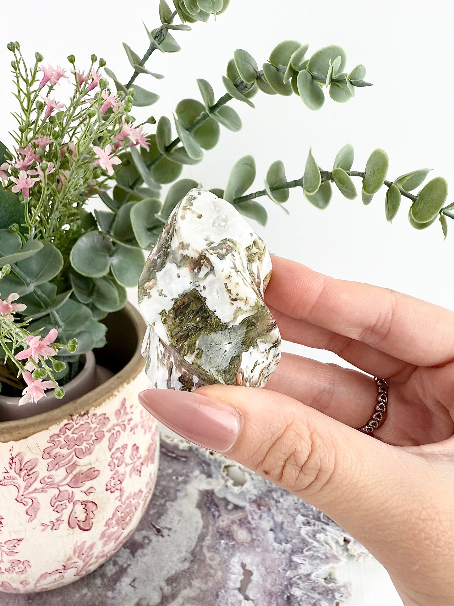 Moss Agate Small Flames