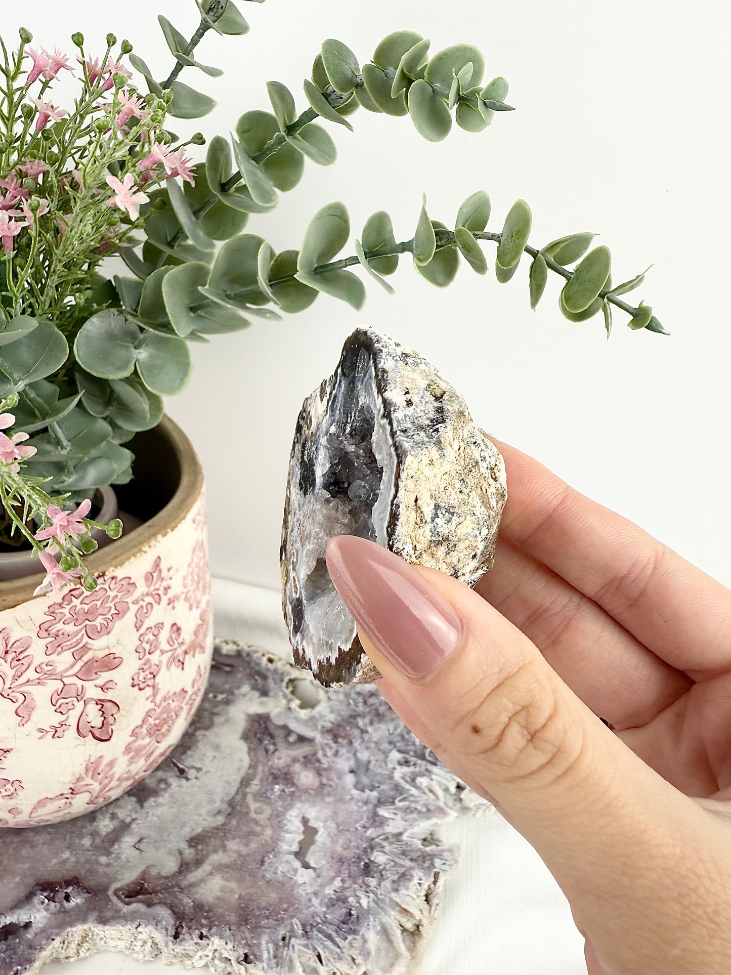 Black Druzy Agate Geode