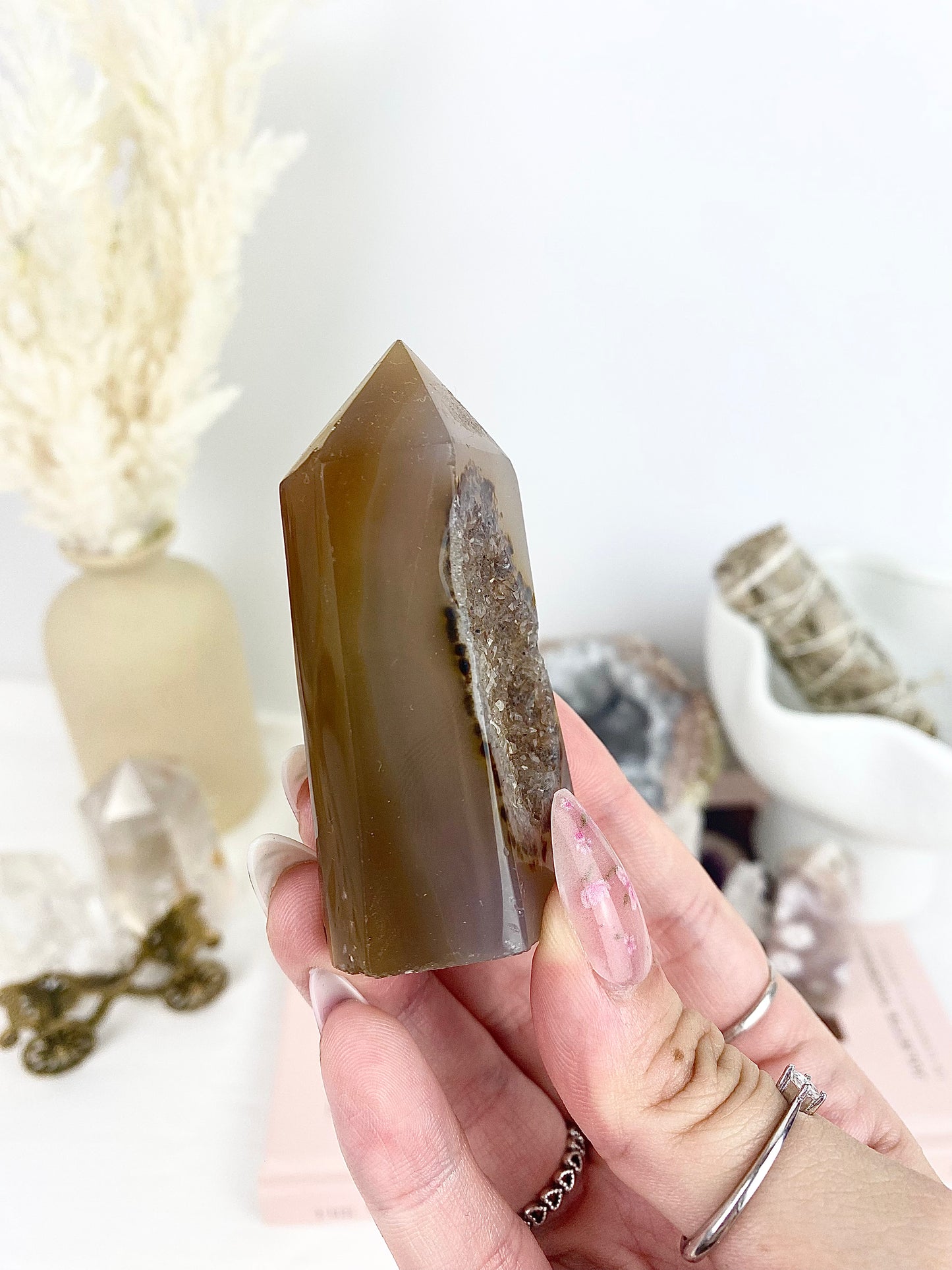 Brown Druzy Agate Tower