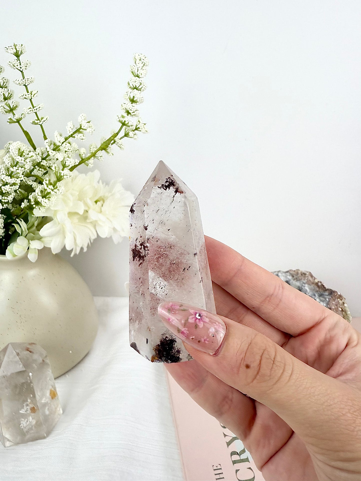 Clear Quartz with Dendritic Inclusions Tower