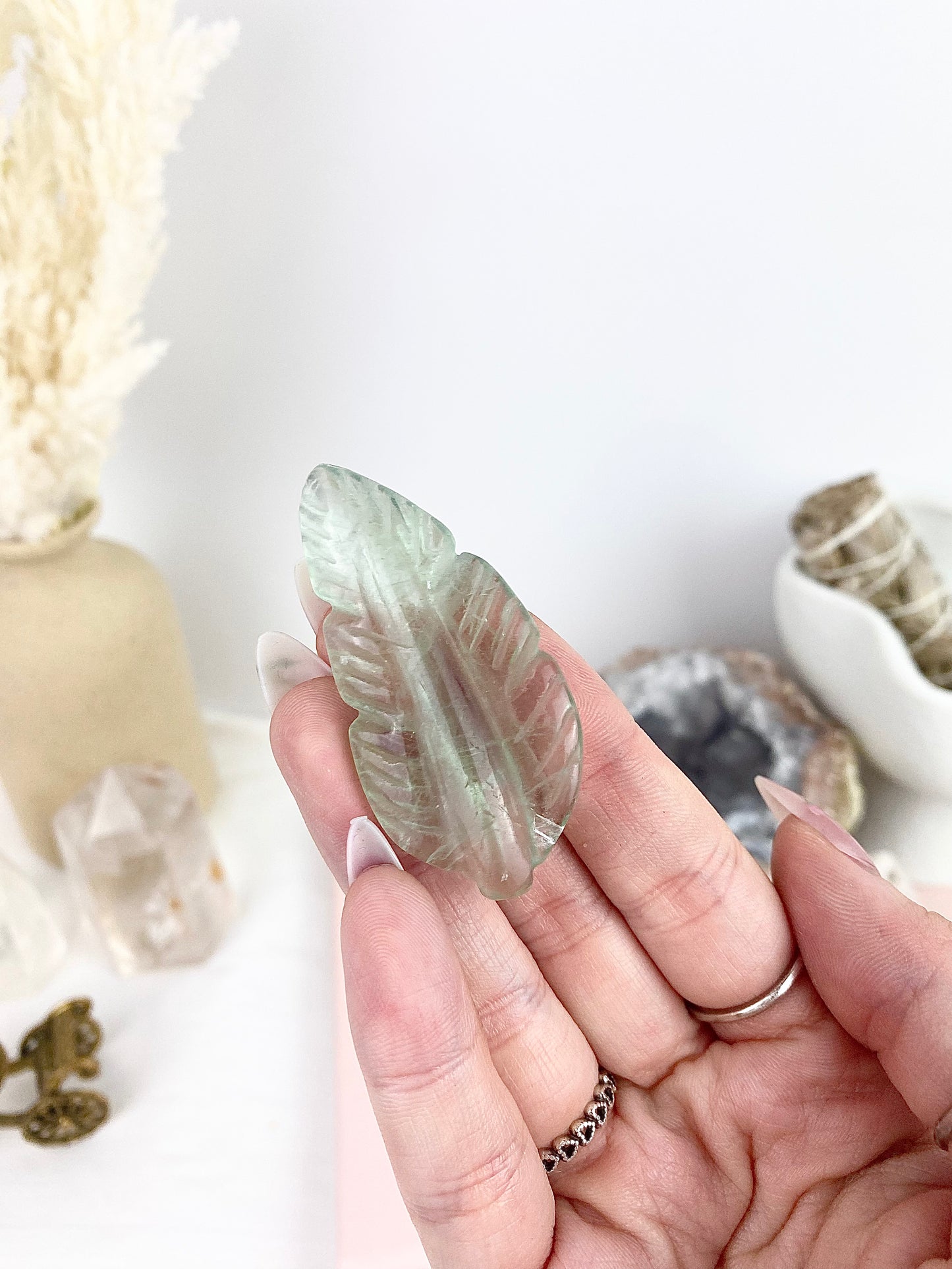 Green Fluorite Feather/Leaf