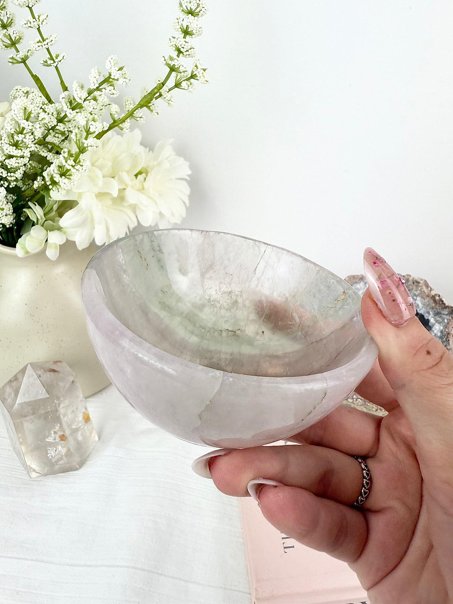 Lavender Fluorite Round Bowl