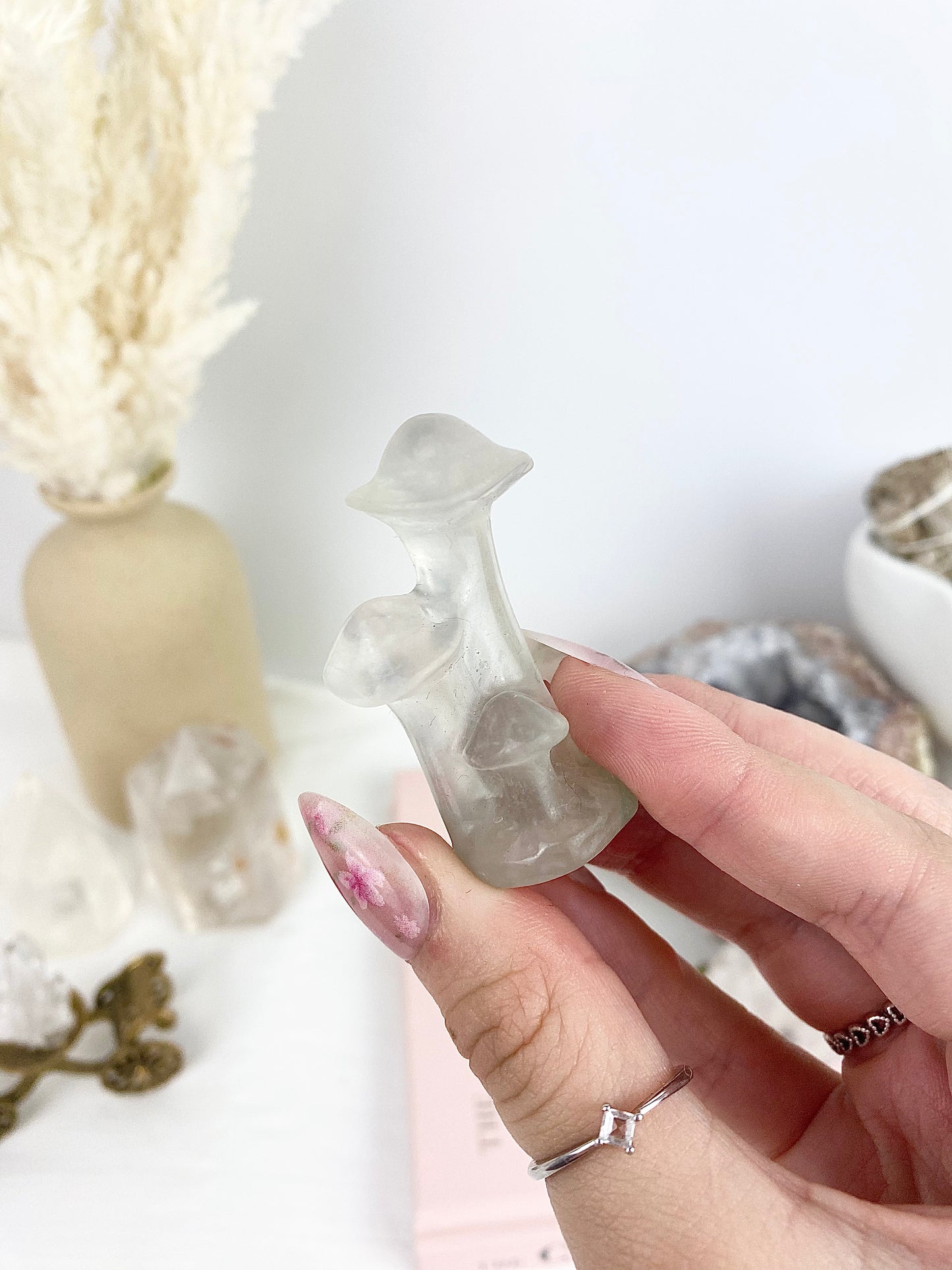 Lavender Fluorite Triple Mushrooms