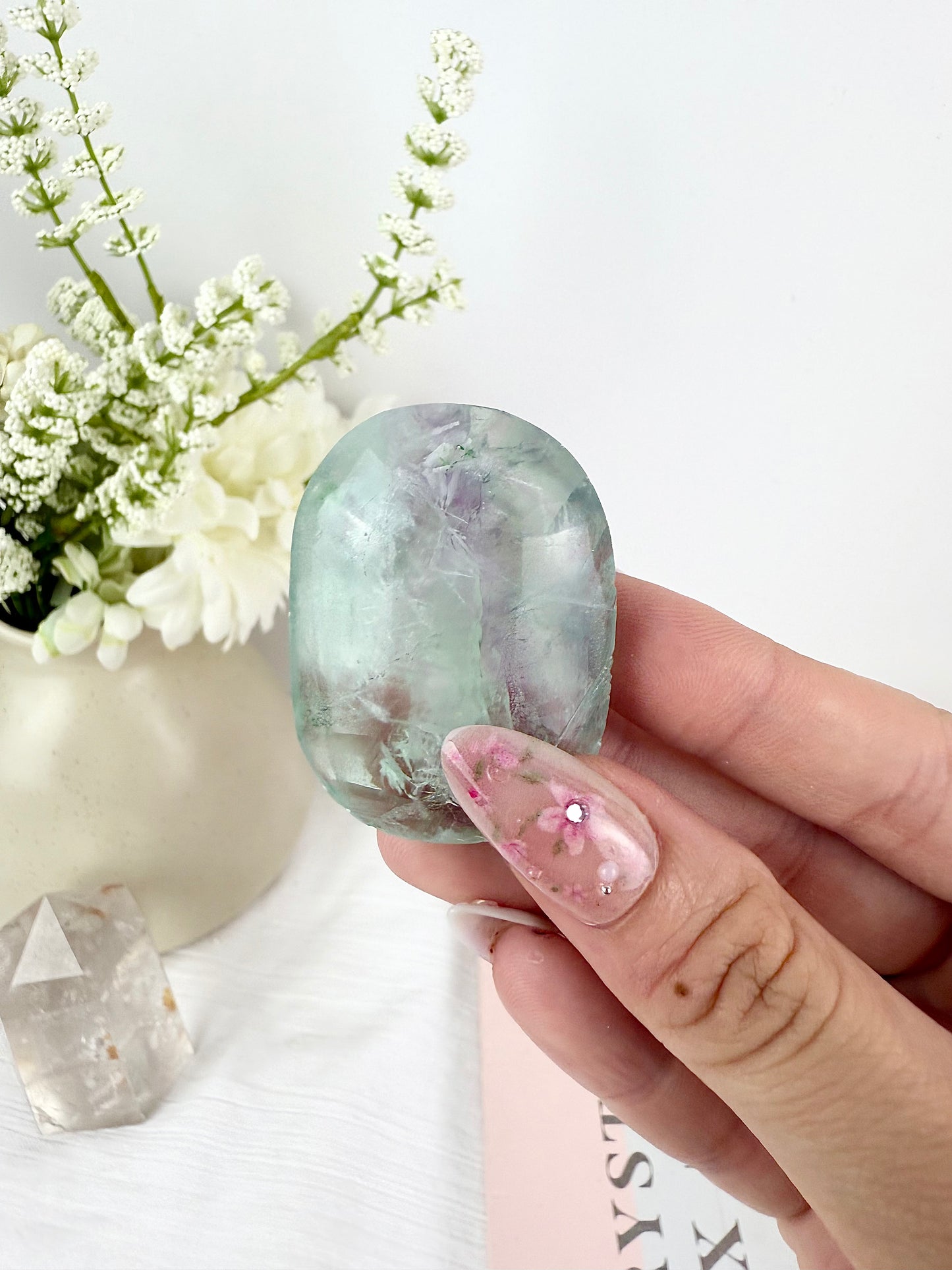 Snowflake Fluorite Palm Stone