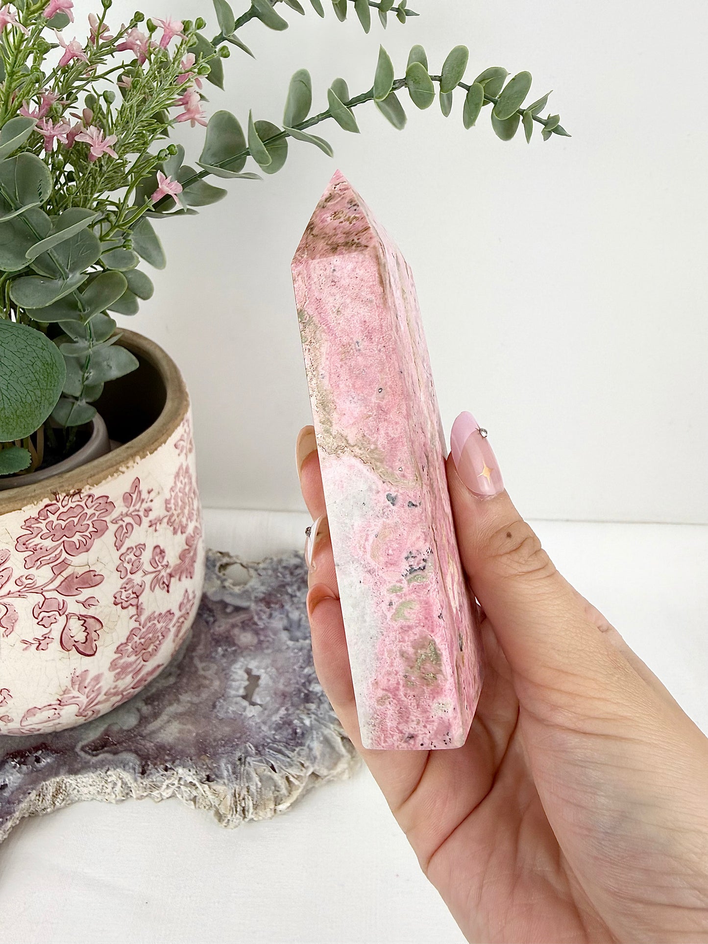 ♡ Peruvian Rhodonite Tower — 1. ♡