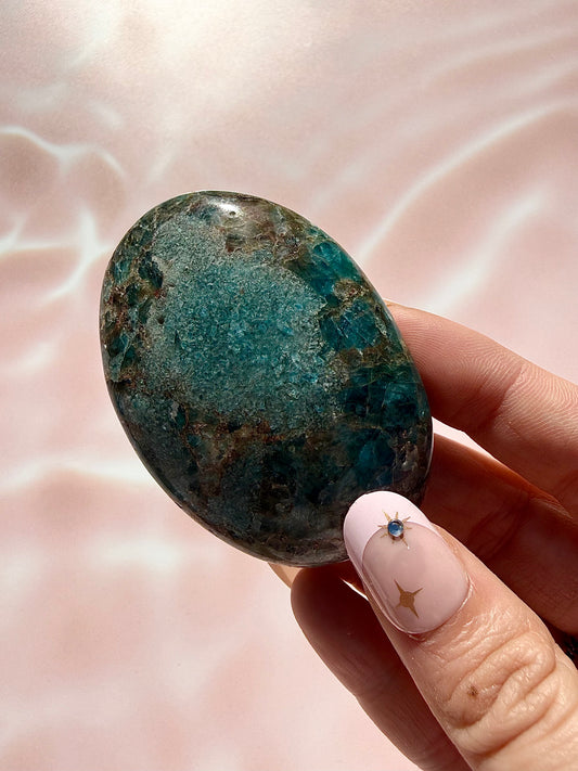 Blue Apatite Palmstone