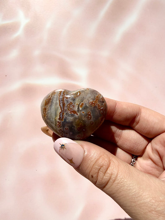 Bubble Ocean Jasper Heart