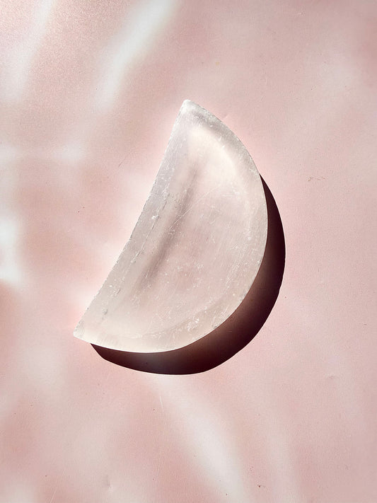 Selenite Moon Bowl