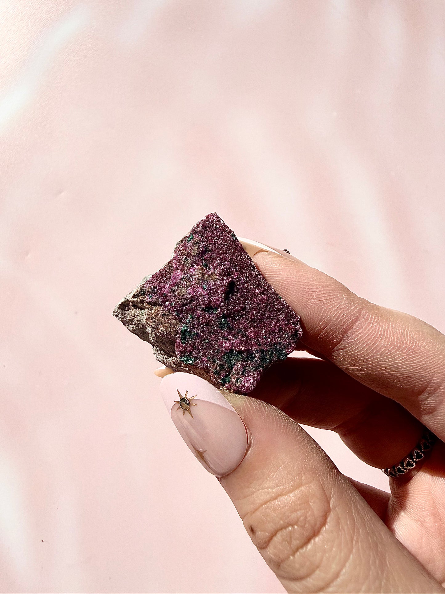 Cobalto Calcite with Malachite Specimen