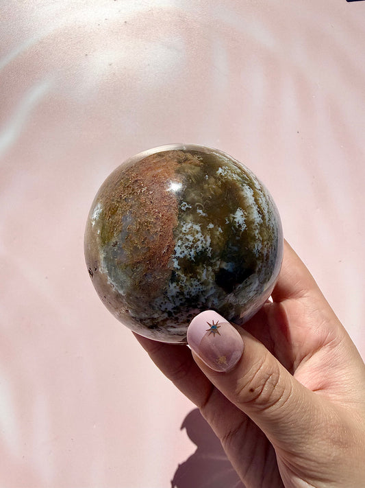 Ocean Jasper Sphere with Stand