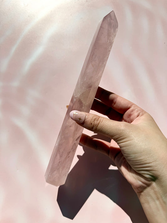 Rose Quartz Gemmy Tall Tower