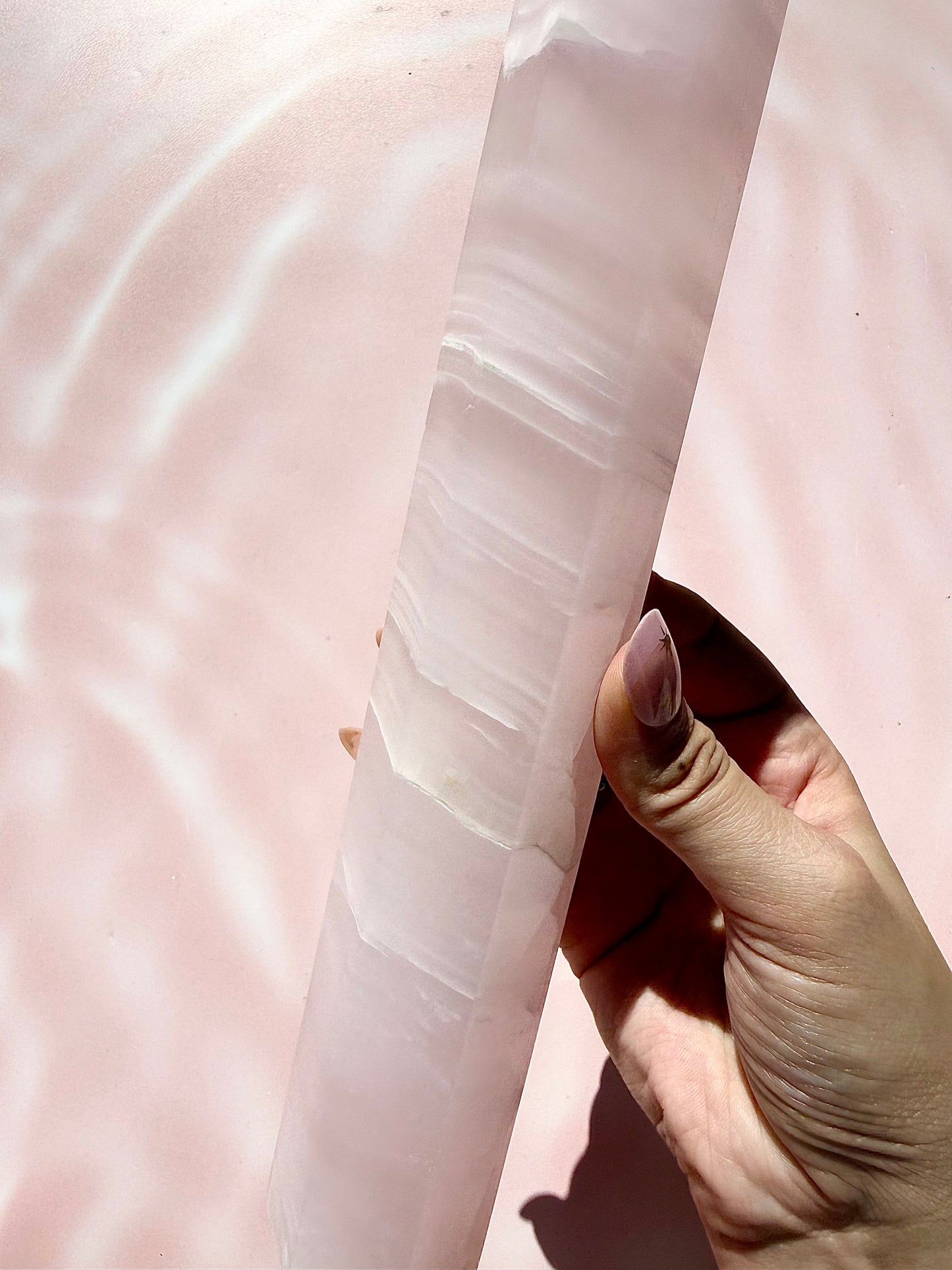 Pink Mangano Calcite Huge Tower