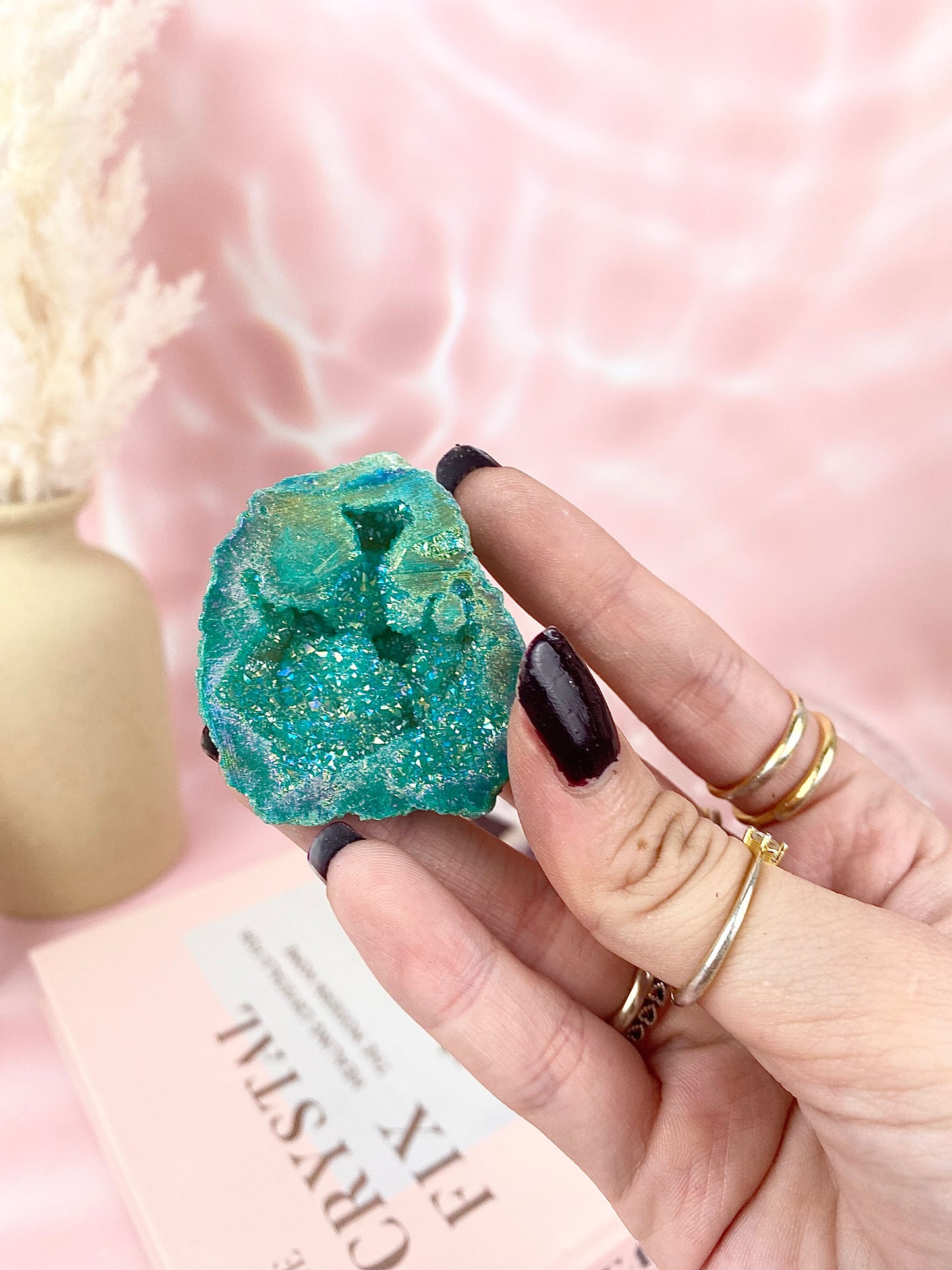 Aura Coated Dyed Quartz Geodes