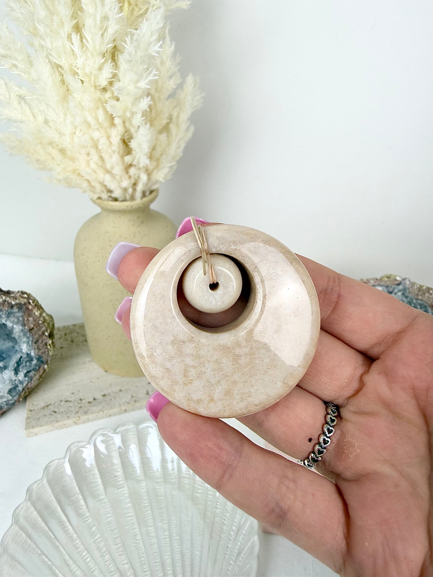 Coral Jade Pendant