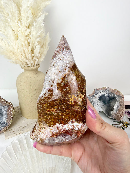 Pink Ocean Jasper Large Flame