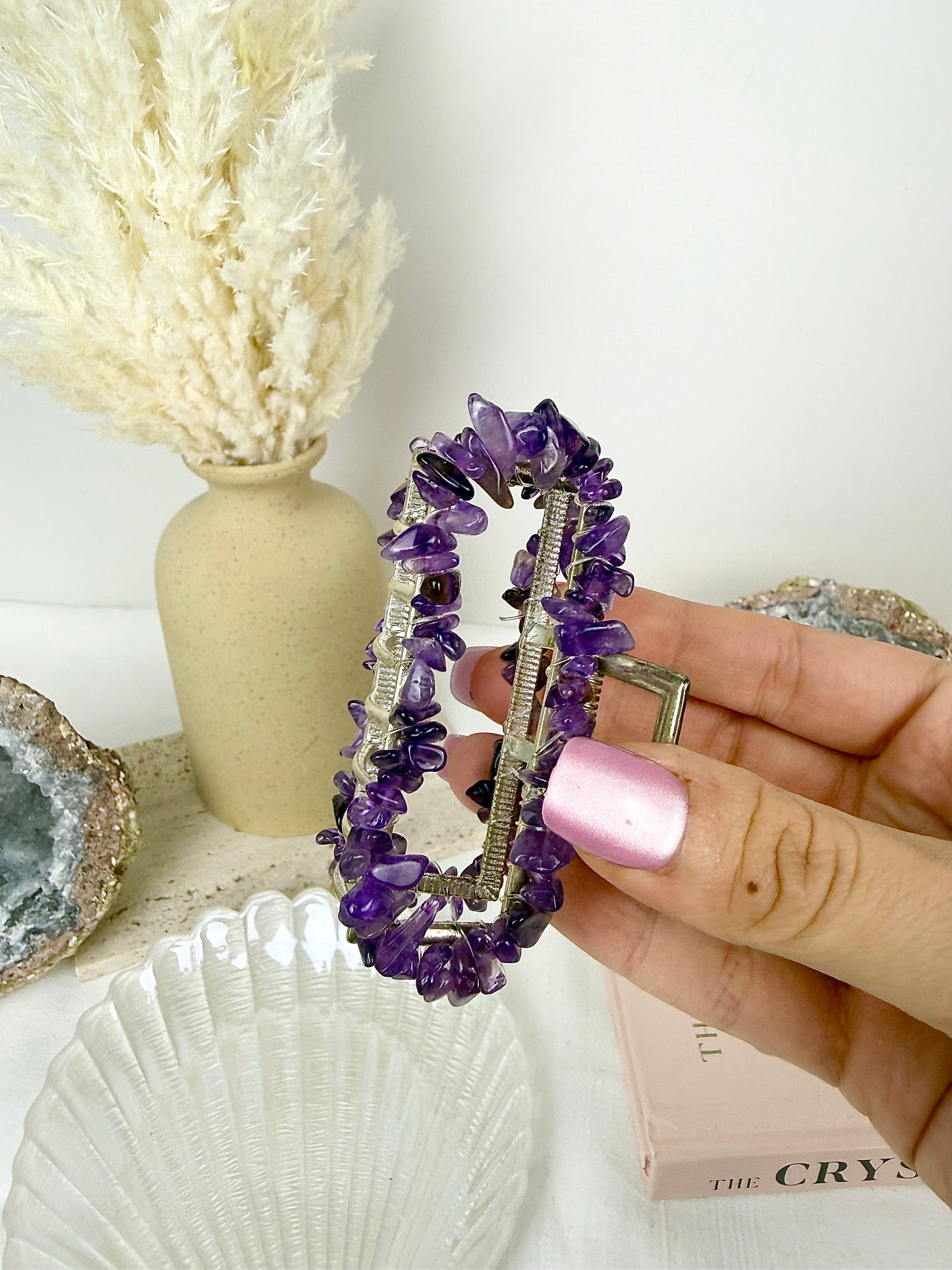 Silver Rectangle Box Hair Clips