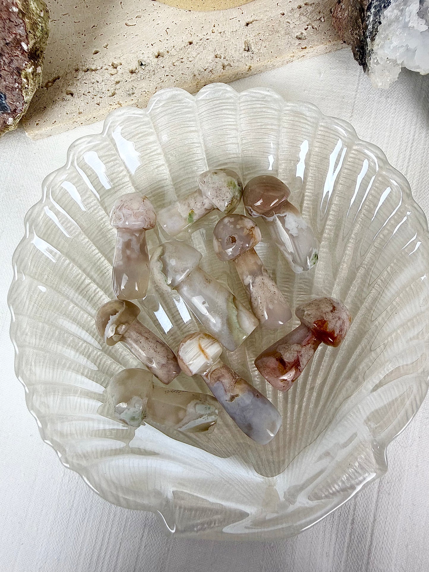Flower Agate Mushrooms