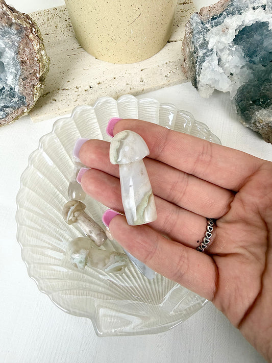 Flower Agate Mushrooms