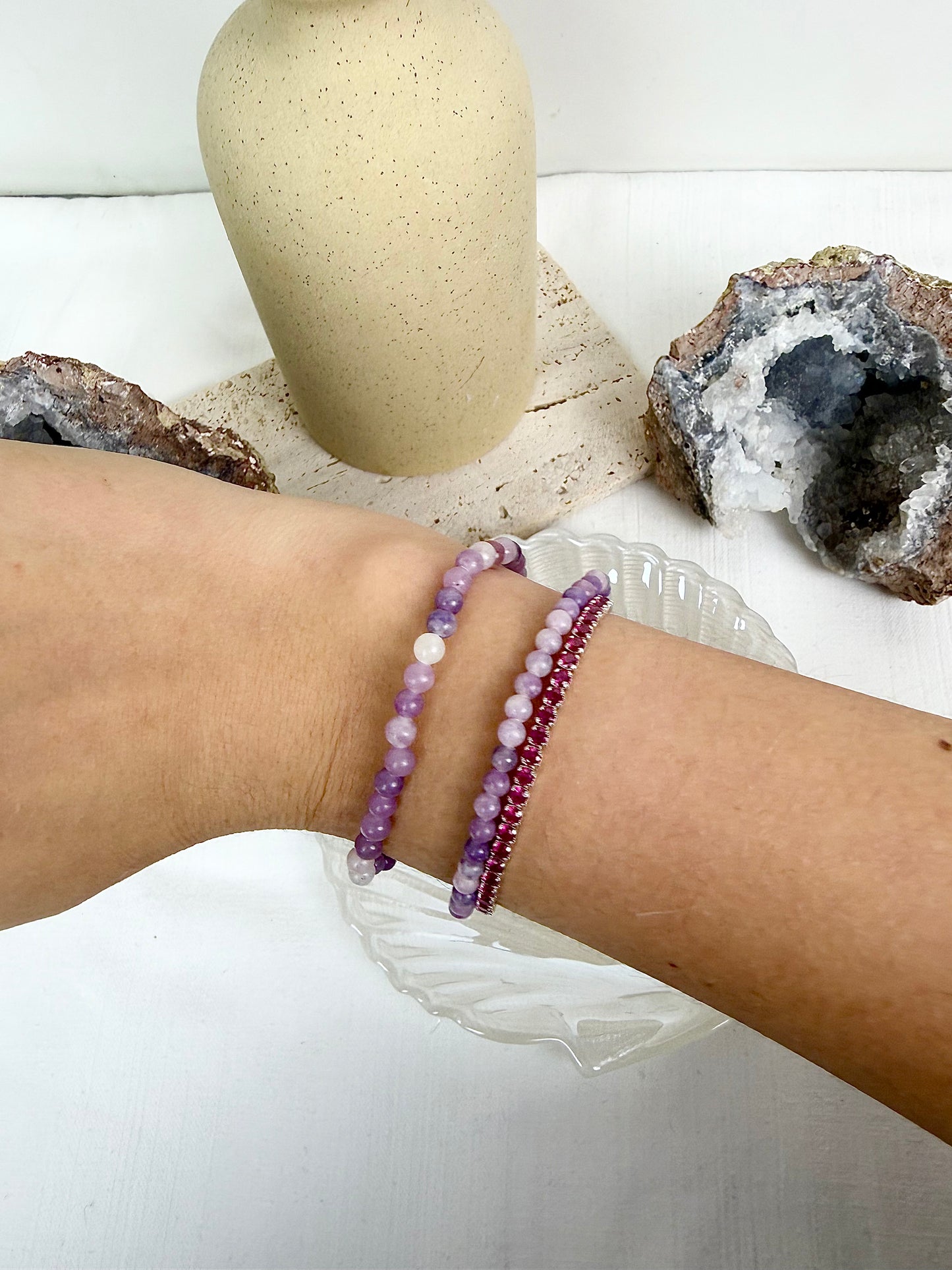 Lepidolite Beaded Bracelet