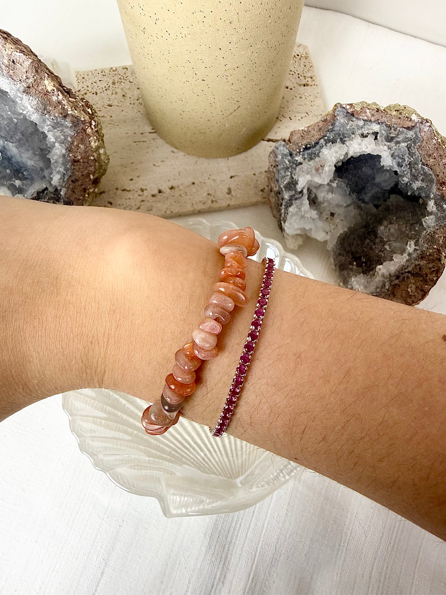 High Quality Sunstone Chip Bracelets