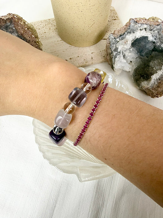Fluorite Chunky Beaded Bracelets