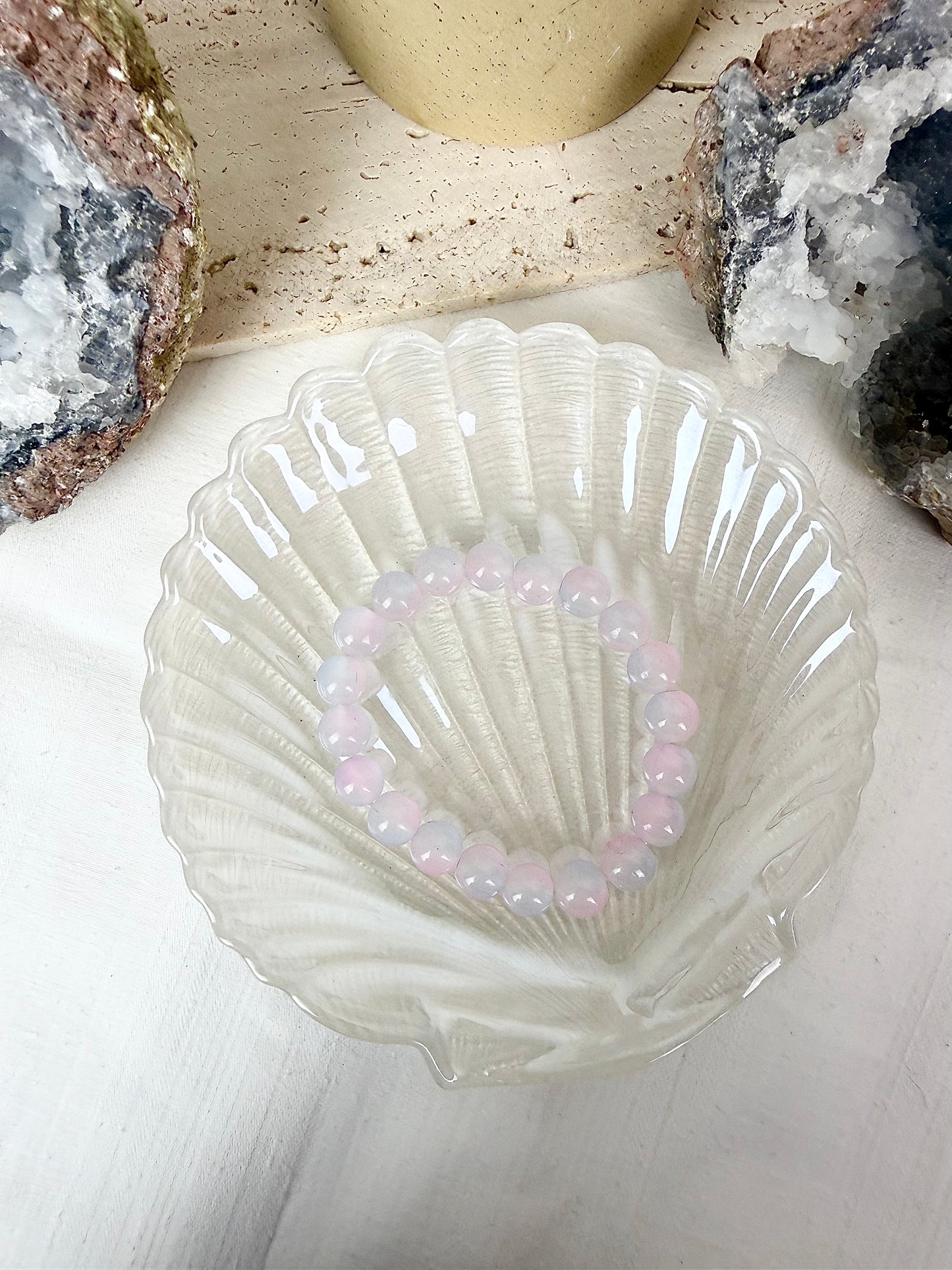 Pink Opalite Beaded Bracelet