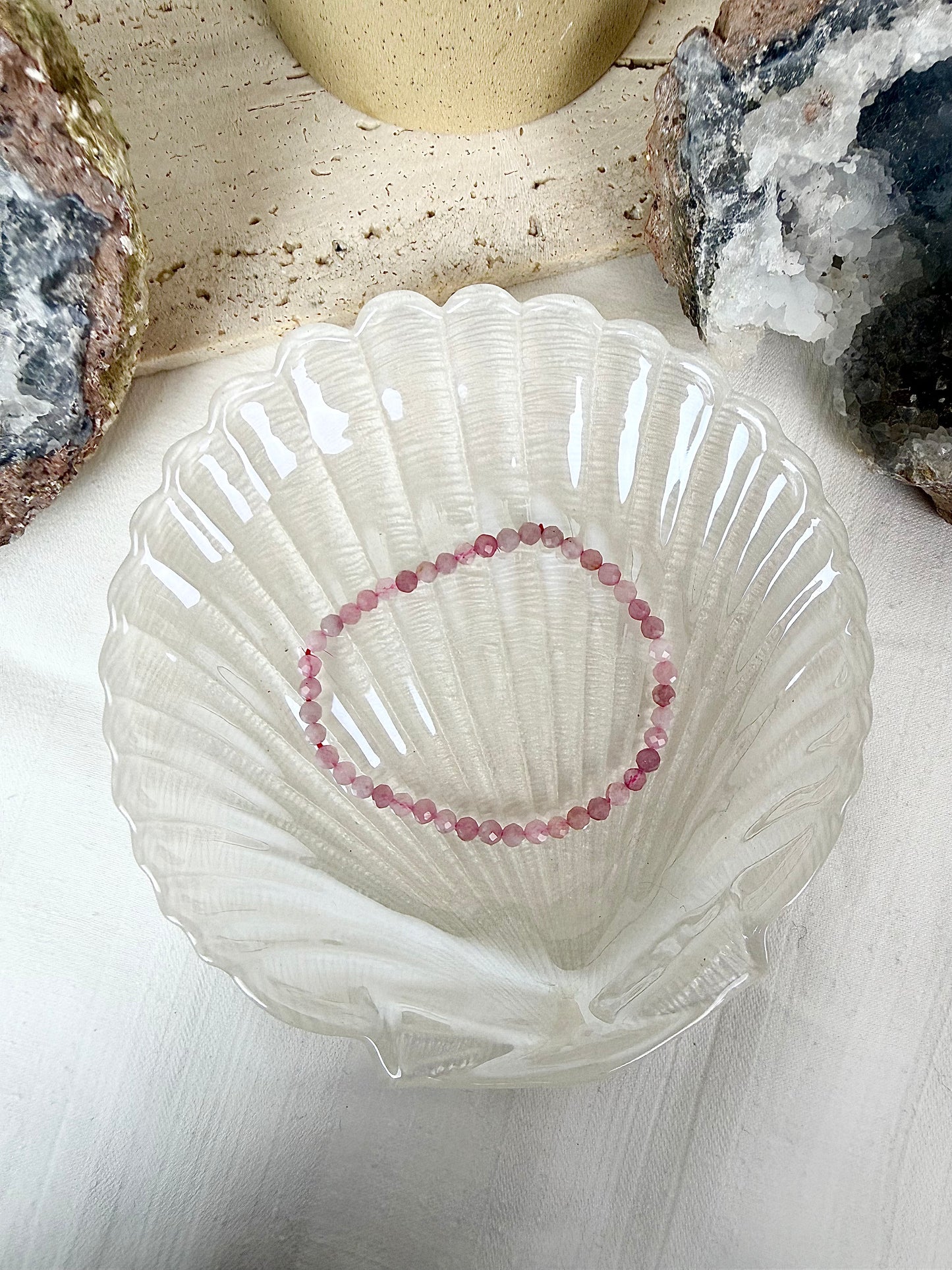 Lavender Fluorite Faceted Beaded Bracelet