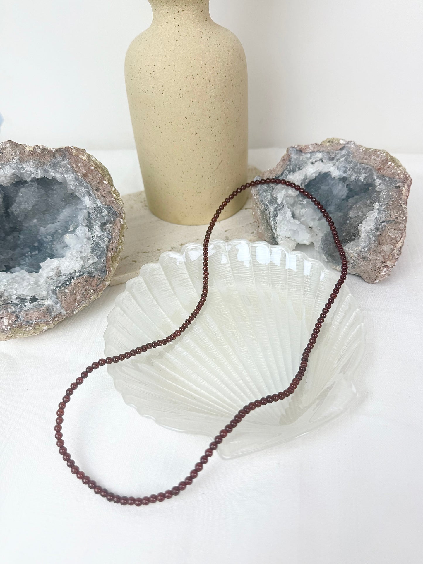 Garnet Long Necklace / Beaded String for Jewellery Making