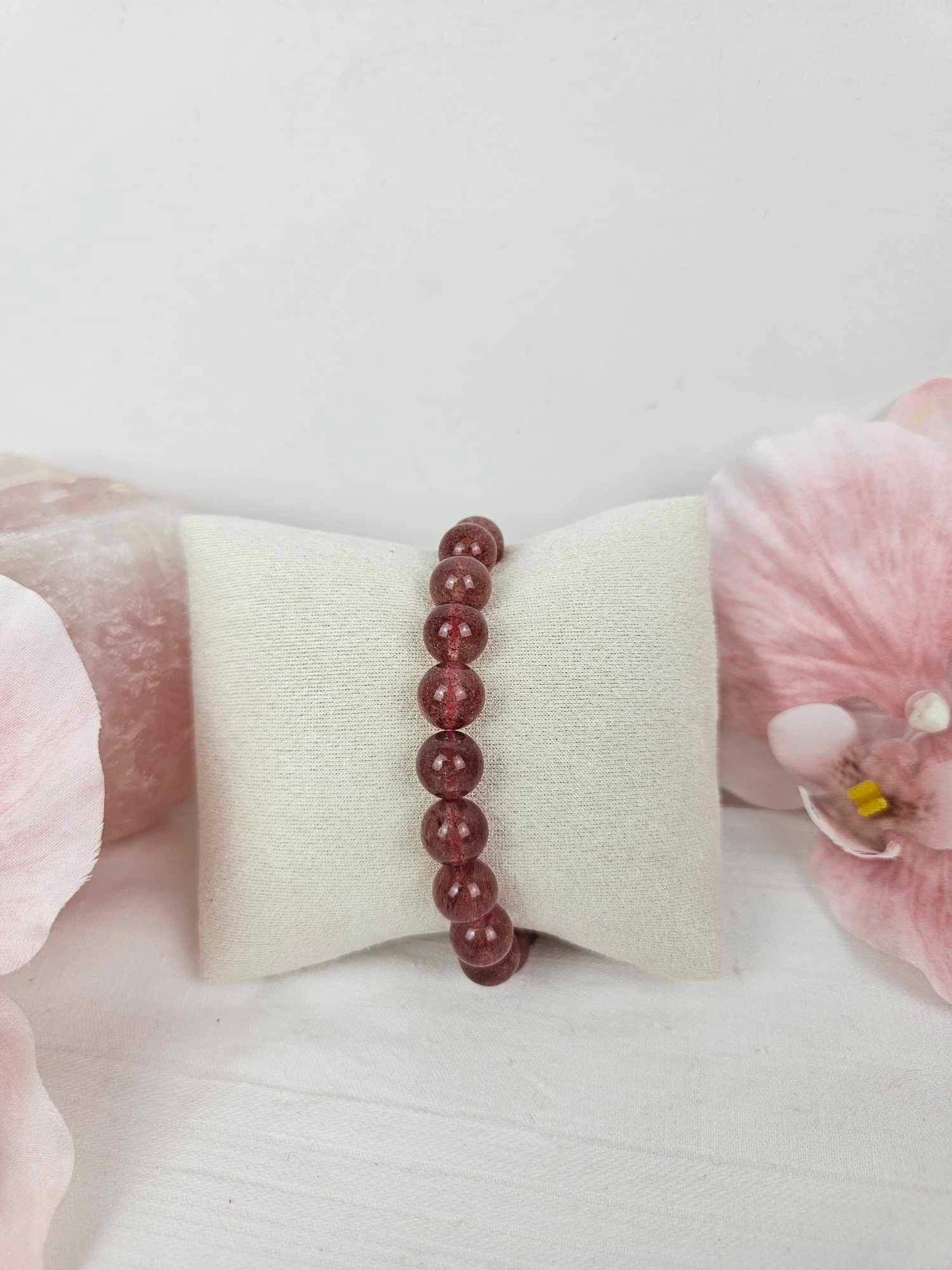 Strawberry Quartz Beaded Bracelet