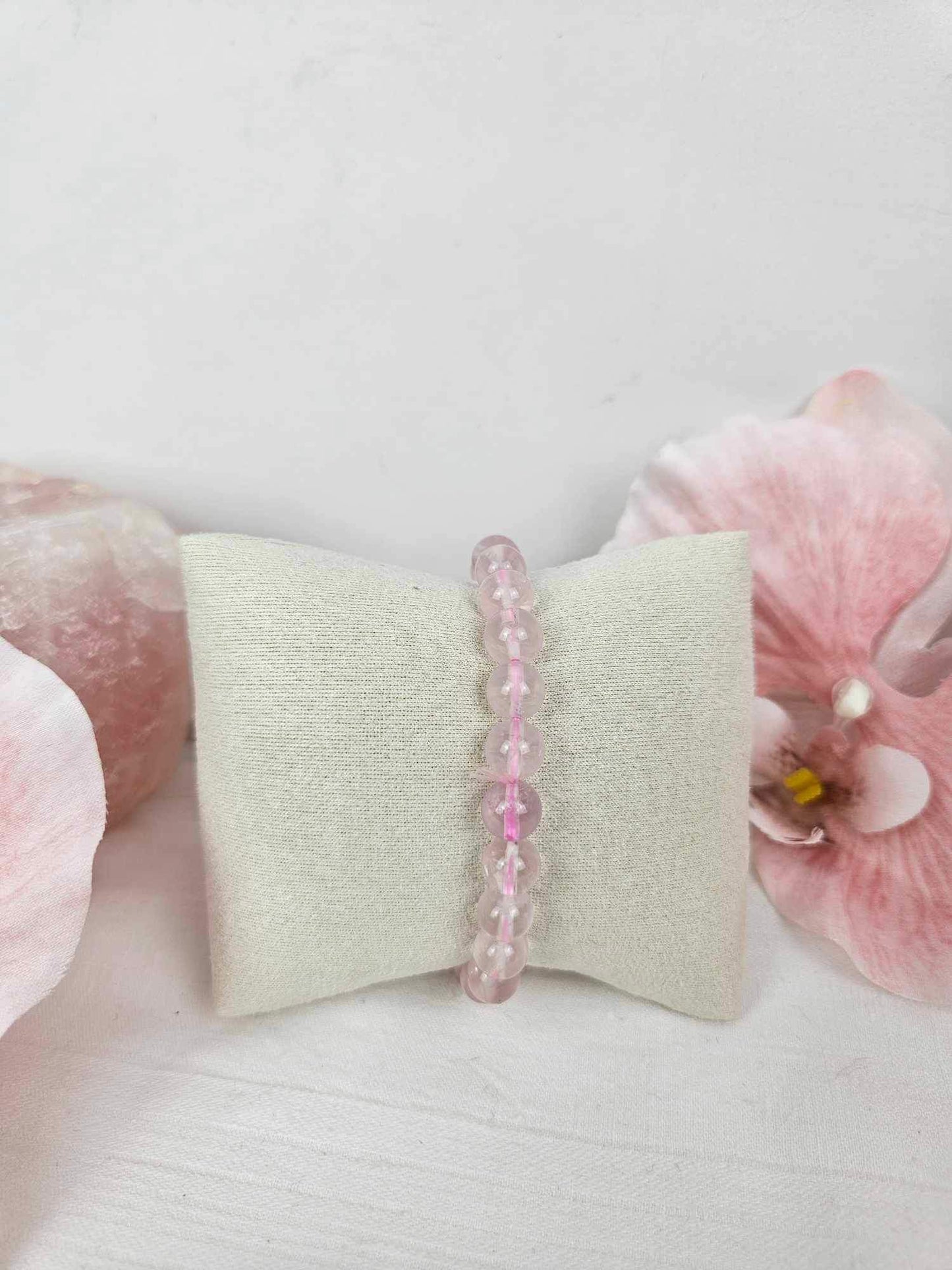 A-Grade Rose Quartz Beaded Bracelet