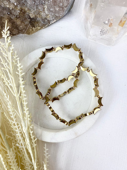 ☾ Pyrite Moon Bracelets ☾