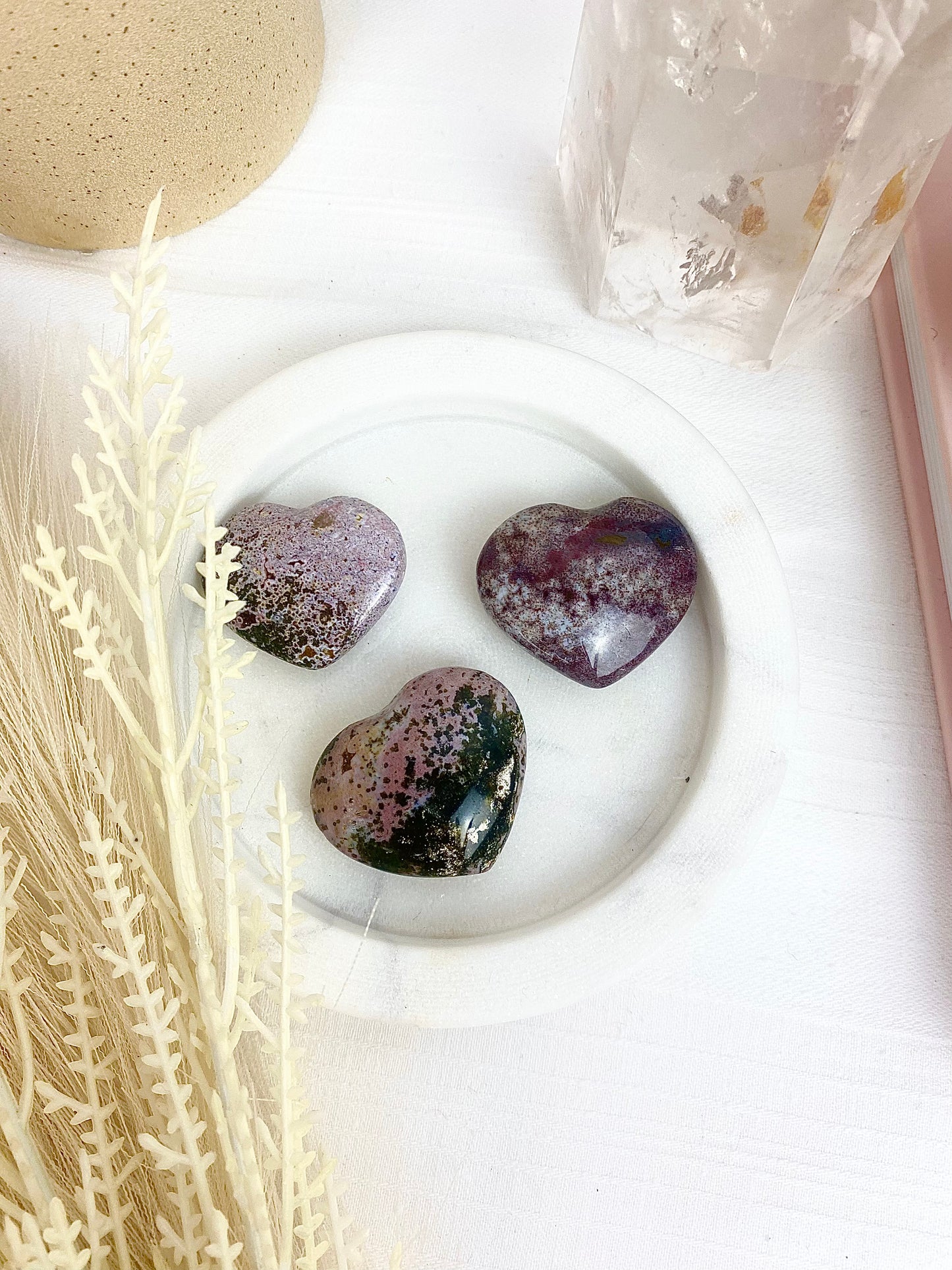 Purple/Pink Bubble Ocean Jasper Hearts