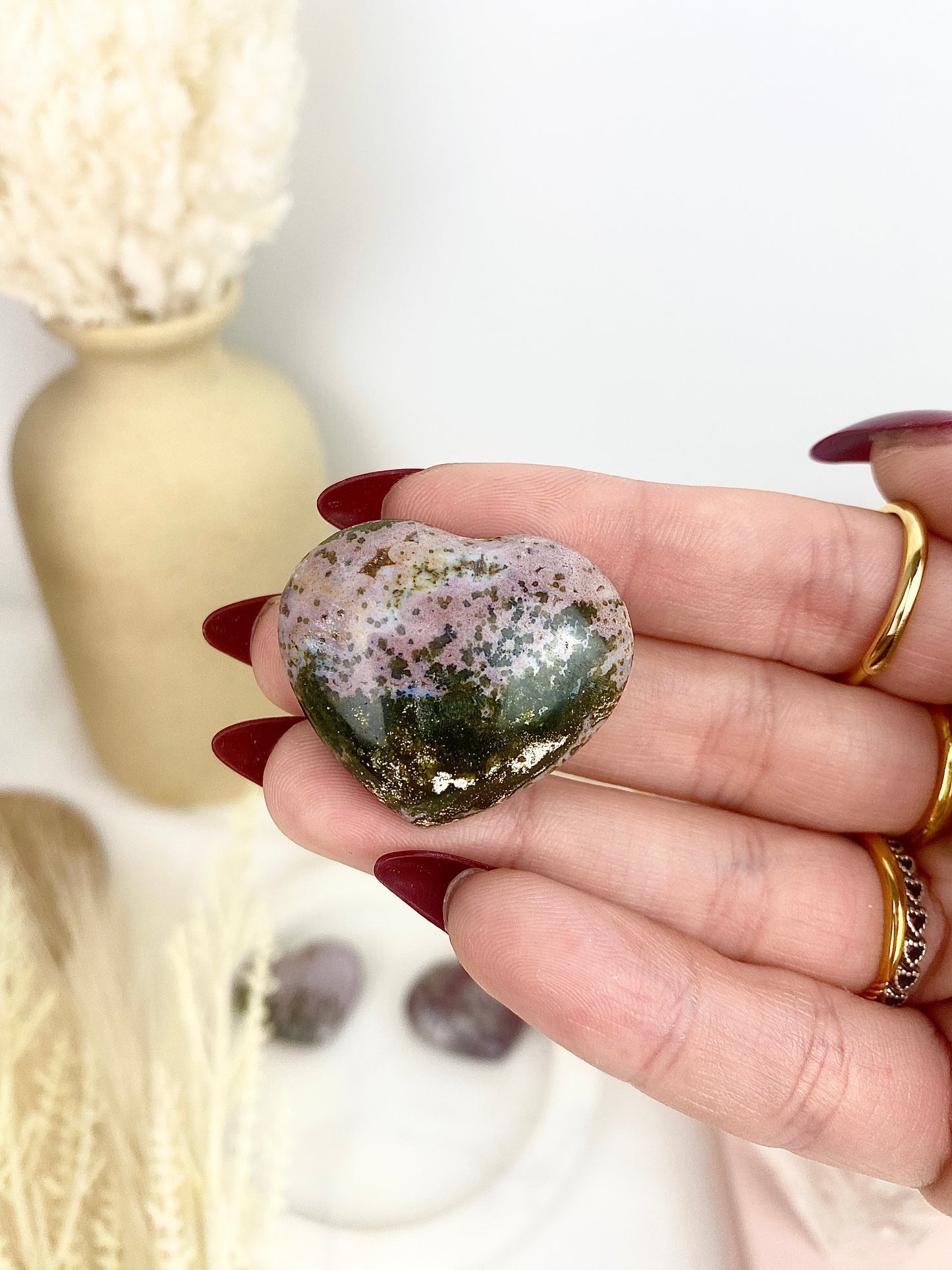 Purple/Pink Bubble Ocean Jasper Hearts