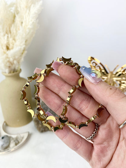 ☾ Pyrite Moon Bracelets ☾