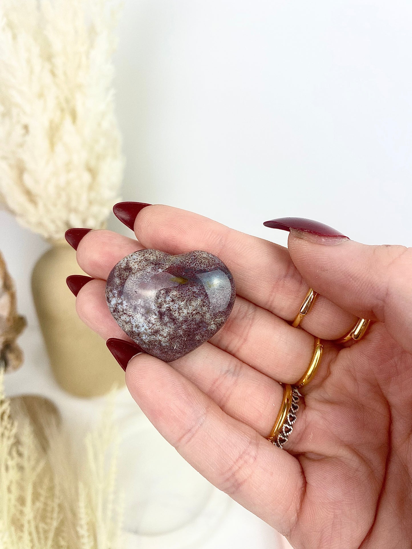 Purple/Pink Bubble Ocean Jasper Hearts