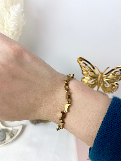 ☾ Pyrite Moon Bracelets ☾