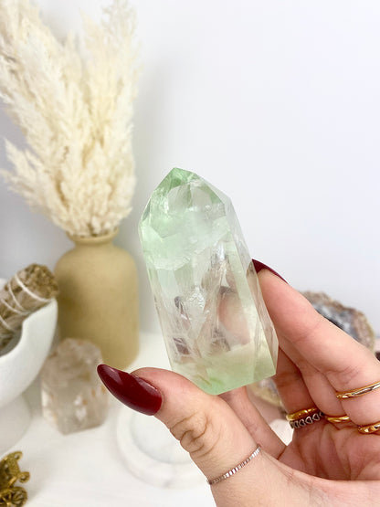 ✿ High Quality Rainbow Filled Green Fluorite Tower ✿