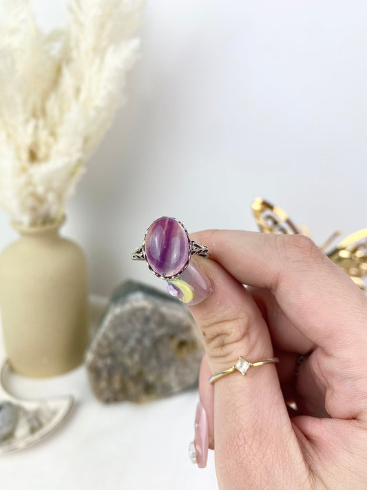 Fluorite s925 Silver Ring