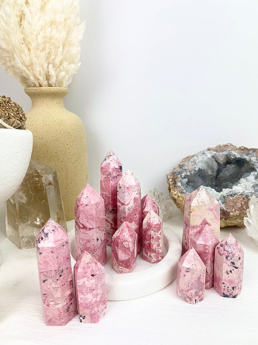 ♡ Peruvian Rhodonite Small Towers ♡