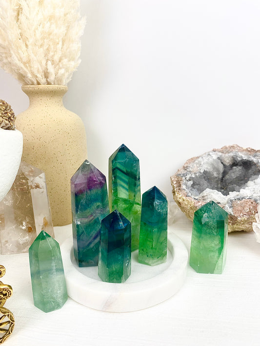 🌈 A-Grade Fluorite Towers with Rainbow Inclusions 🌈