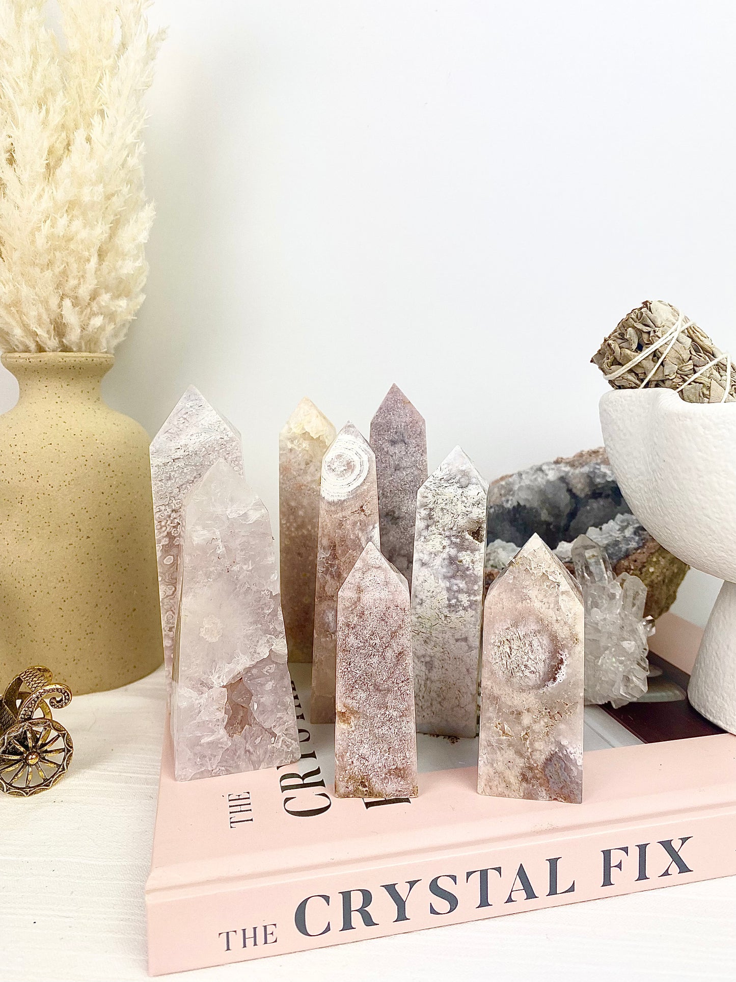 ✿ Pink Amethyst Druzy Towers ✿