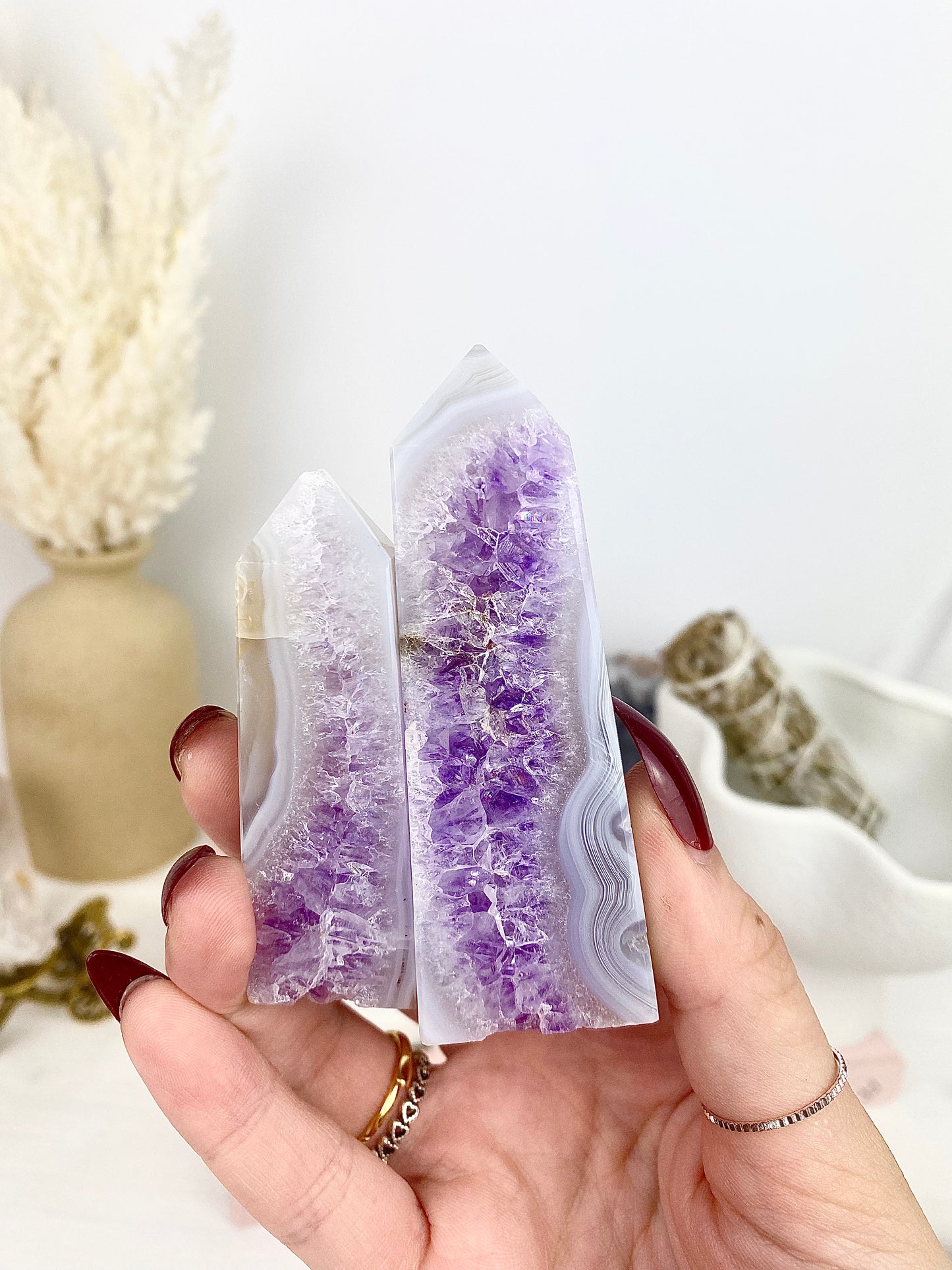 High Quality Polished Druzy Agate Amethyst Towers