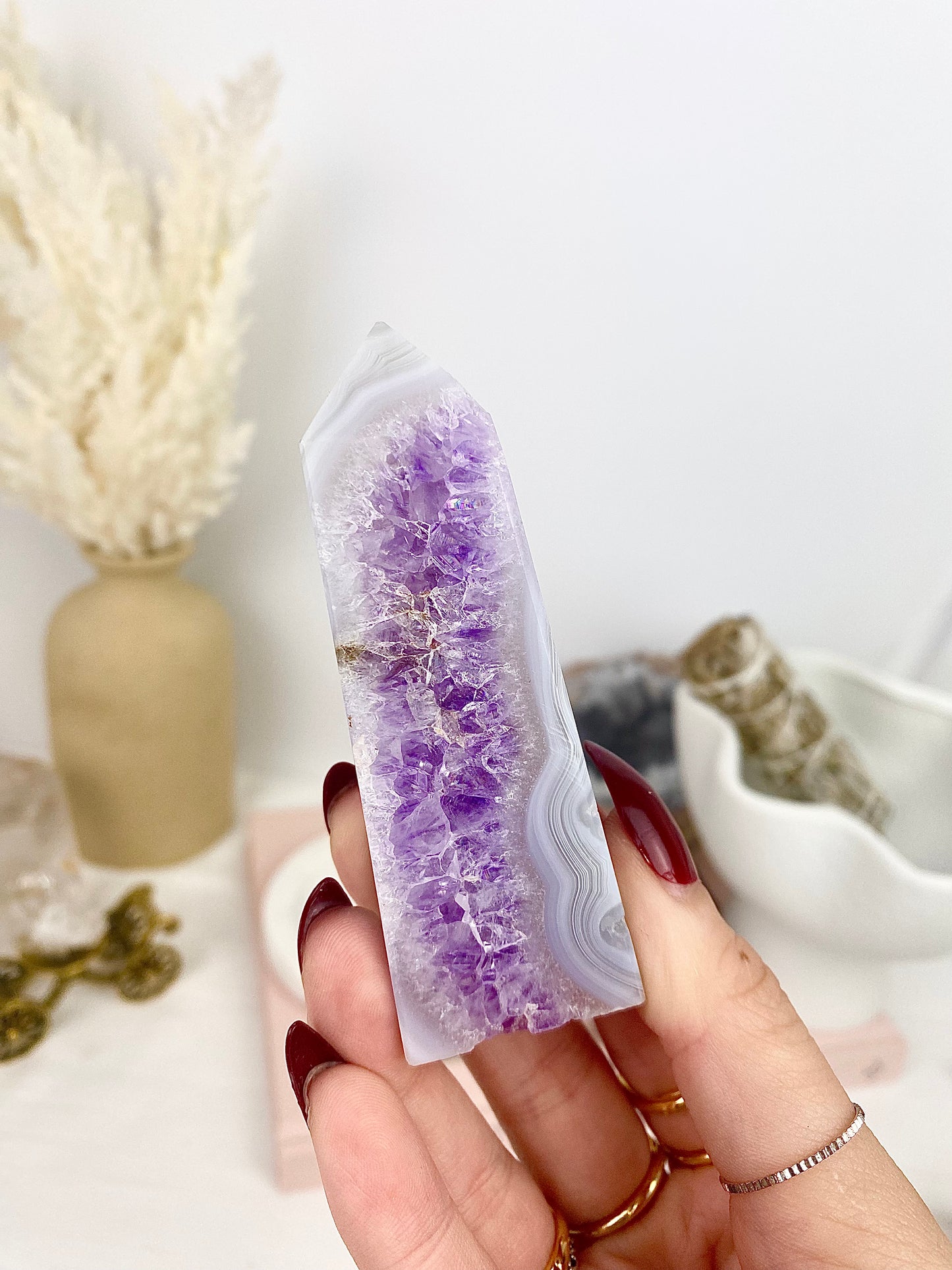 High Quality Polished Druzy Agate Amethyst Towers