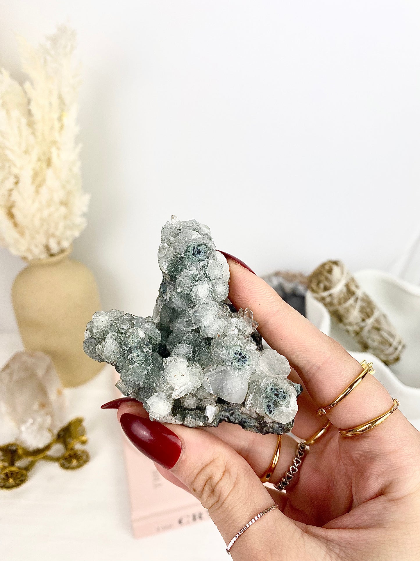 Sparkly Grey Apophyllite Cluster