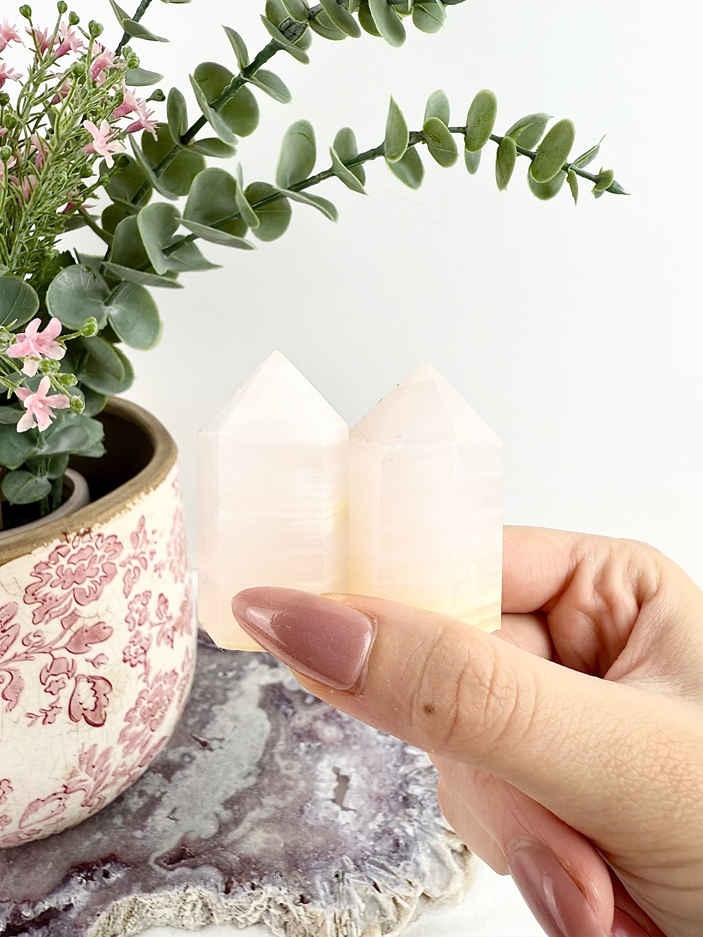 Pink Mangano Calcite Towers