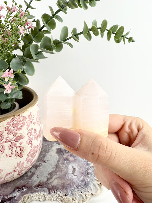 Pink Mangano Calcite Towers