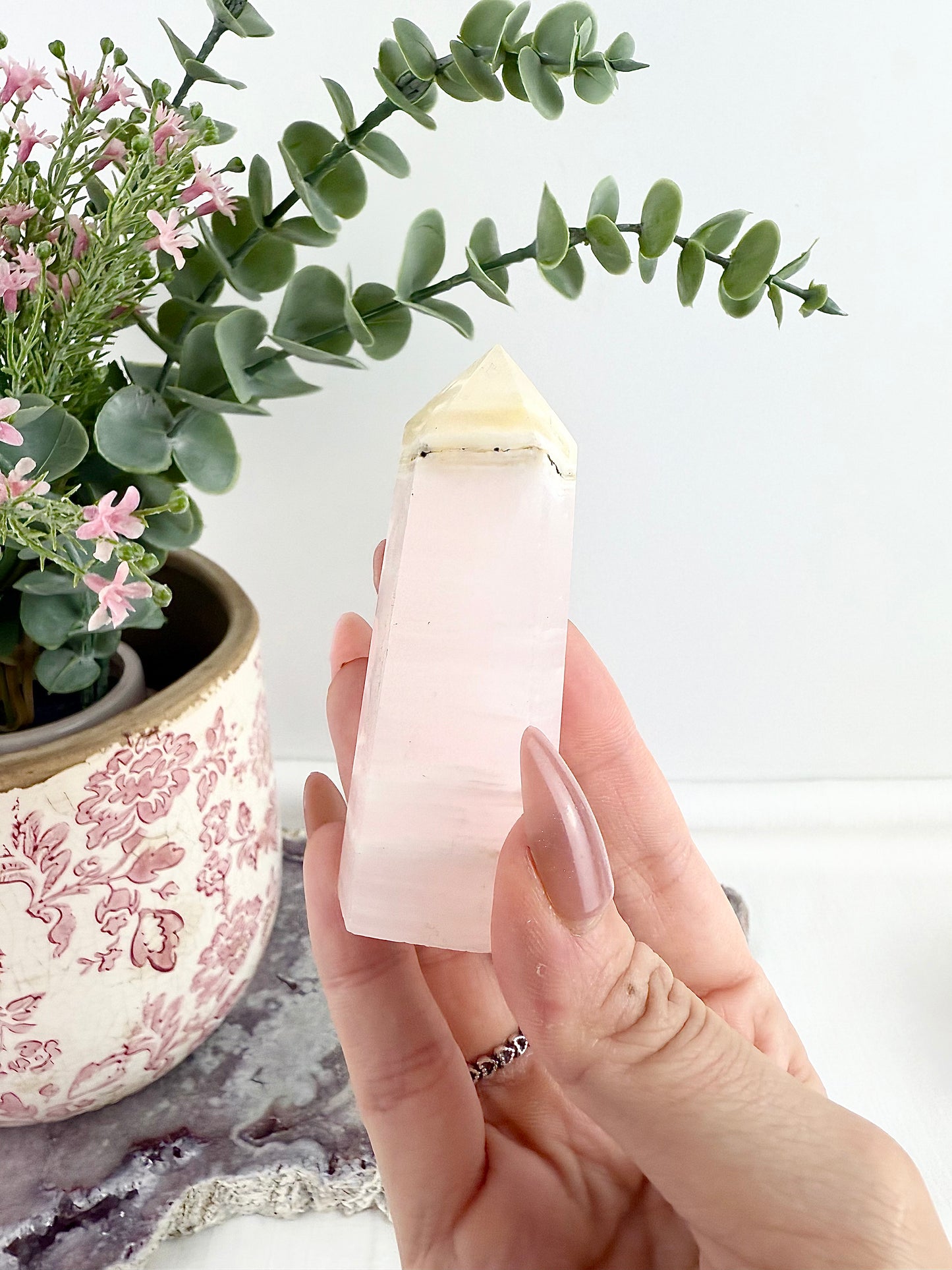 Pink Mangano Calcite Towers