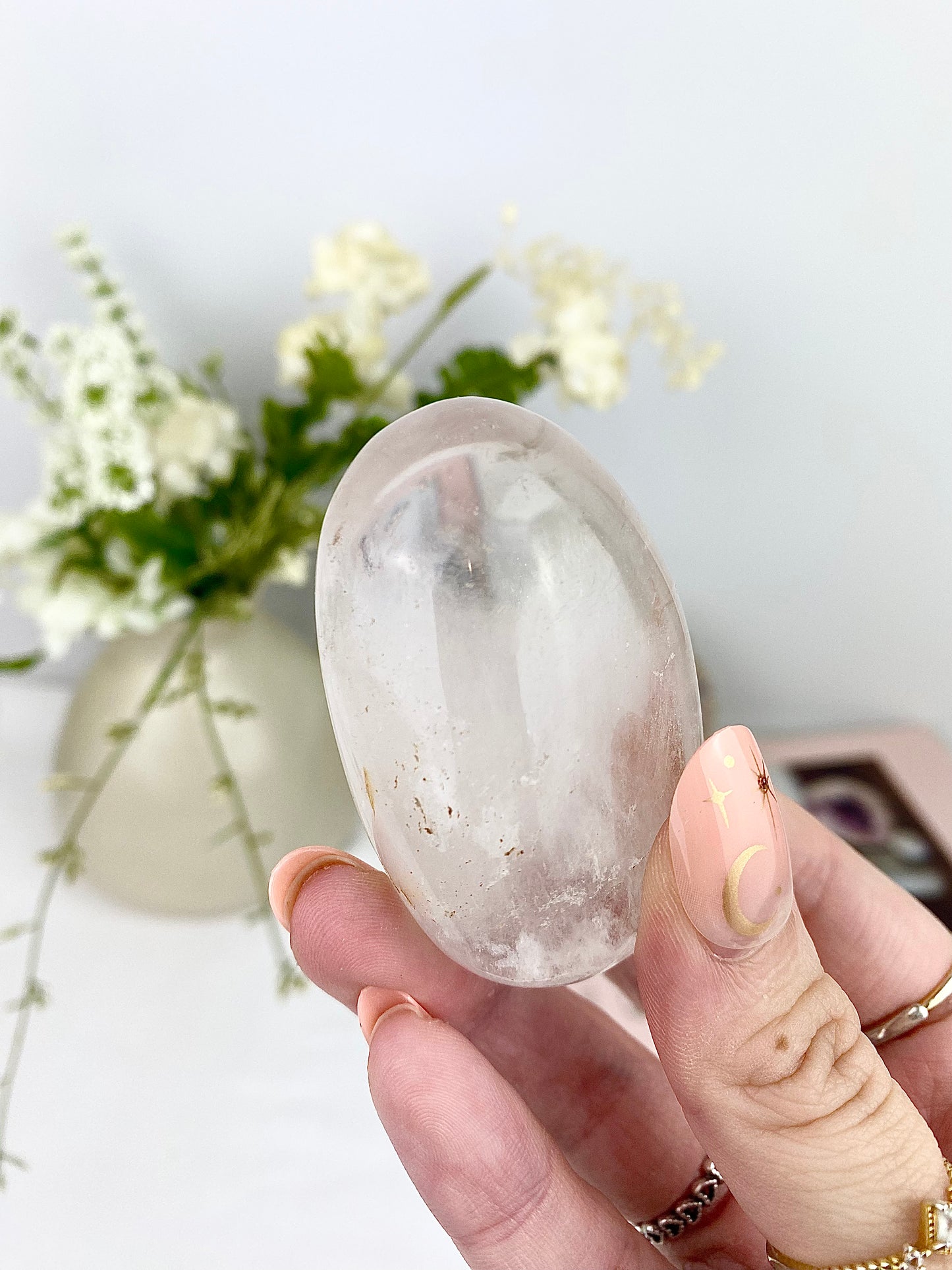 Clear Quartz Palm Stones