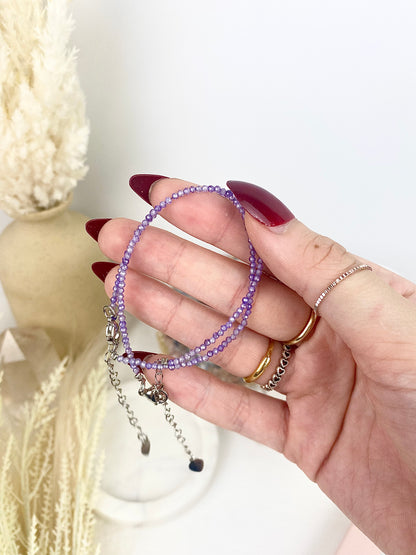 Amethyst Faceted Clasp Bracelet