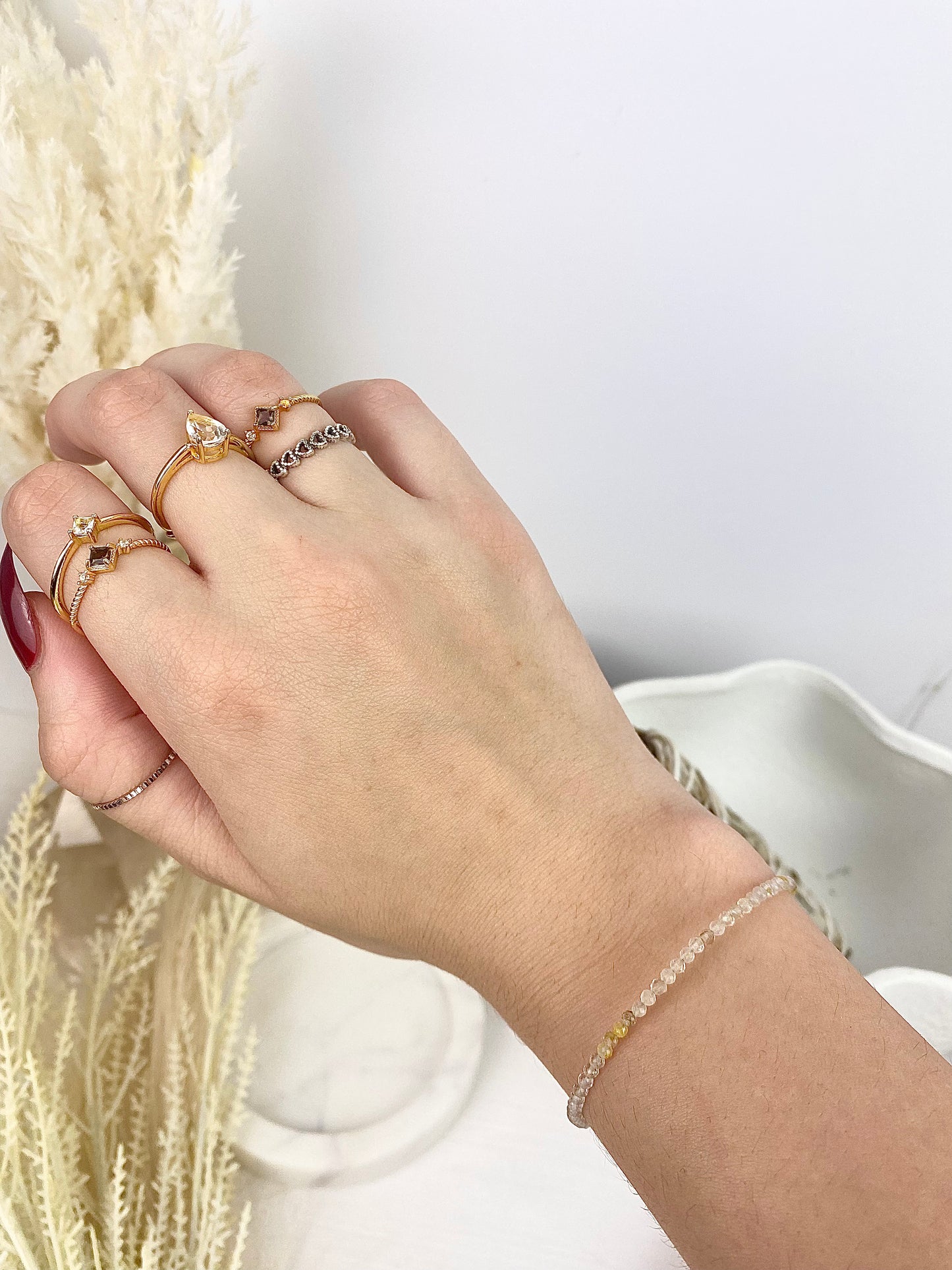 Golden Rutile Faceted Clasp Bracelet